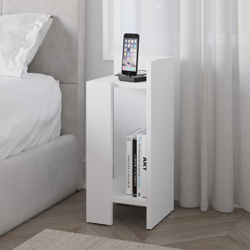 Elos Modern Bedside Table Right Module - White - White - Decortie