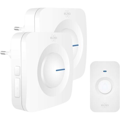 ELRO DB3000 Set campanello senza fili - 2x Plug-in/Ricevitore Plug-in - Senza batteria - Bianco