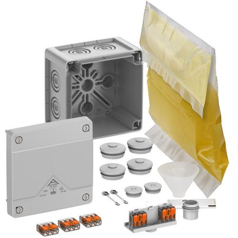 Els Abox Pro Xt Slk-4² - Boîte De Jonction Étanche Ip68 Avec Résine Moulée Et Connecteurs De Câble - Bornes Fixes Au Sol Et Sans