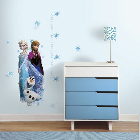 ELSA, ANNA &amp OLAF - Stickers repositionnables échelle de mesure taille enfant, la Reine des Neiges