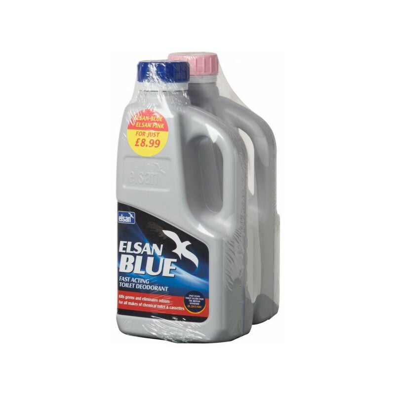 Blue Toilet Fluid and Pink Rinse - 1 Litre Twinpack - BP01 - Elsan