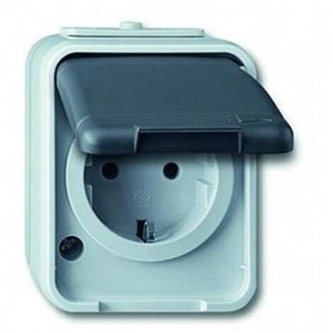 Elso Steckdose 16A AquaTop Steckklemme licht/basaltgrau 445009