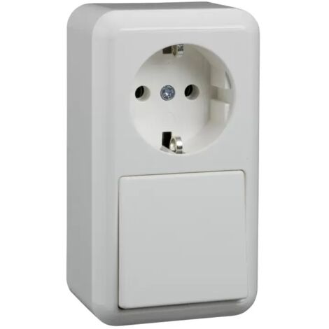 Elso Universal-Schalter/Steckdose 10/16A CON Steckklemme reinweiß 388604