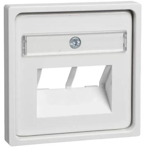 Elso Zentralplatte für 2xRJ45 mit Schriftfeld JOY reinweiß 366514