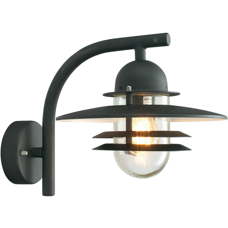 

Elstead - 1 farolillo de pared tipo domo para exteriores claro negro IP55, E27