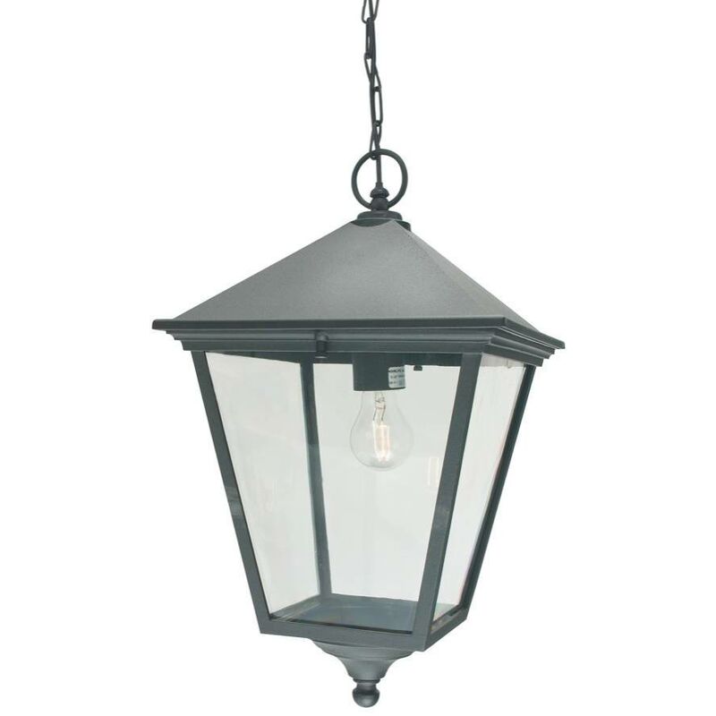 Elstead - 1 Light Outdoor Ceiling Chain Lantern Black IP54, E27