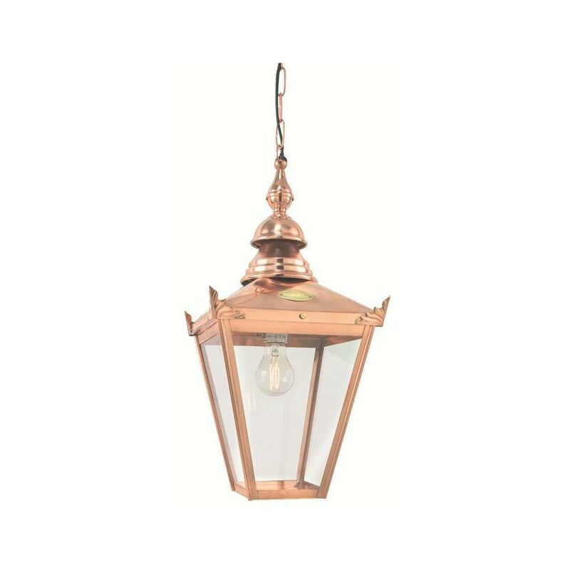 Elstead Lighting - Elstead - 1 Light Outdoor Ceiling Chain Lantern Copper IP44, E27