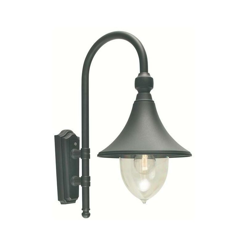 Elstead - 1 Light Outdoor Dome Wall Lantern Light Black IP54, E27