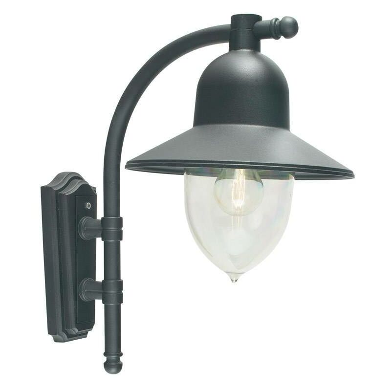 Elstead - 1 Light Outdoor Fisherman Dome Wall Lantern Light Black IP54, E27