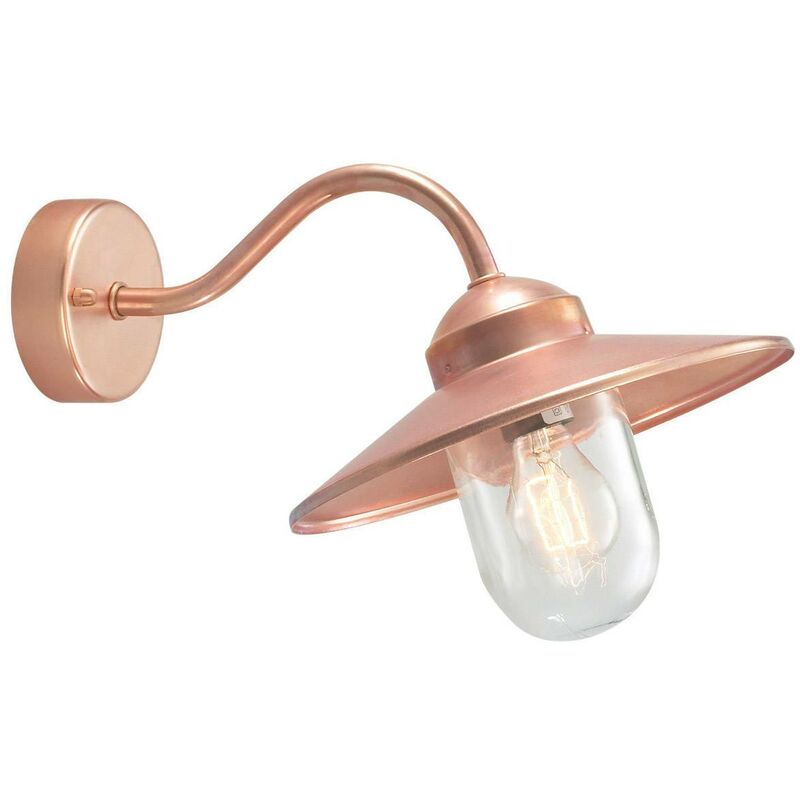 Elstead Lighting - Elstead - 1 Light Outdoor Fisherman Dome Wall Lantern Light Copper IP55, E27