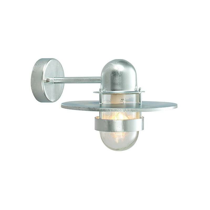 Elstead Lighting - Elstead - 1 Light Outdoor Fisherman Dome Wall Lantern Light Galvanised IP55, E27