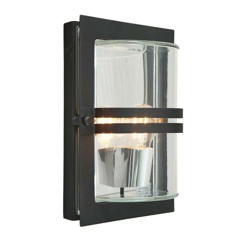 Elstead Lighting - Elstead - 1 Light Outdoor Flush Wall Light Black IP54, E27