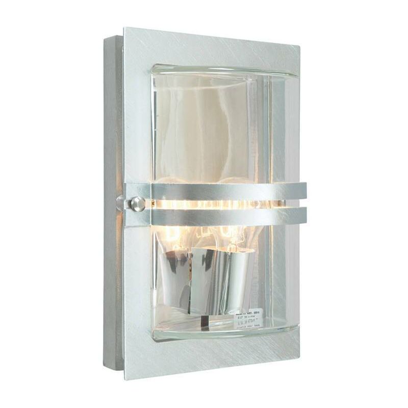 Elstead Lighting - Elstead - 1 Light Outdoor Flush Wall Light Galvanised IP54, E27