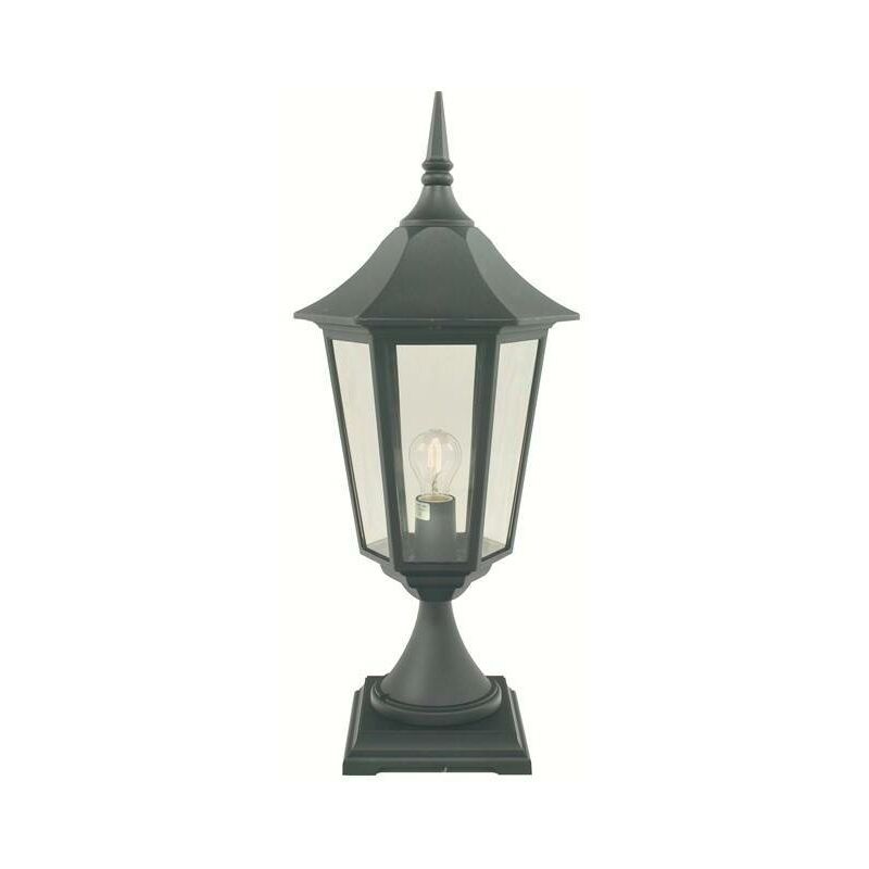 Elstead - 1 Light Outdoor Pedestal Lantern Black IP44, E27