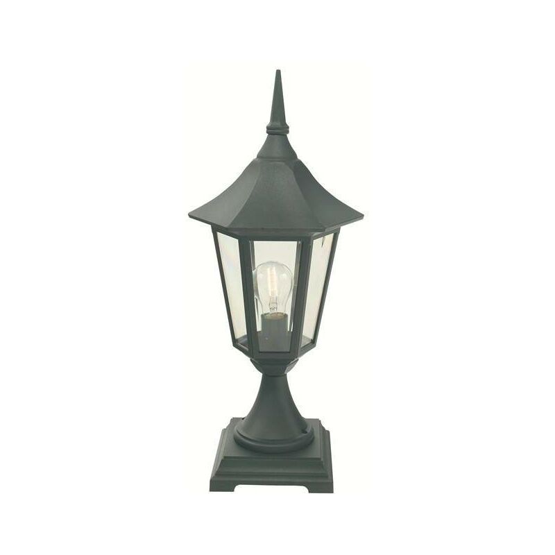 Elstead - 1 Light Outdoor Pedestal Lantern Black IP54, E27