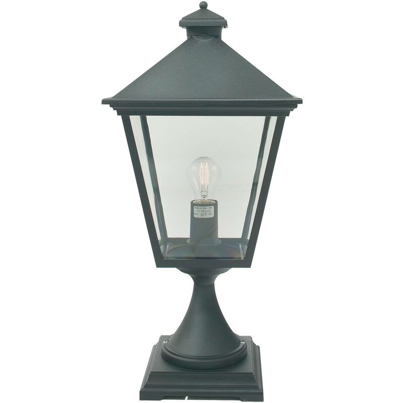 Elstead - 1 Light Outdoor Pedestal Lantern Black IP54, E27