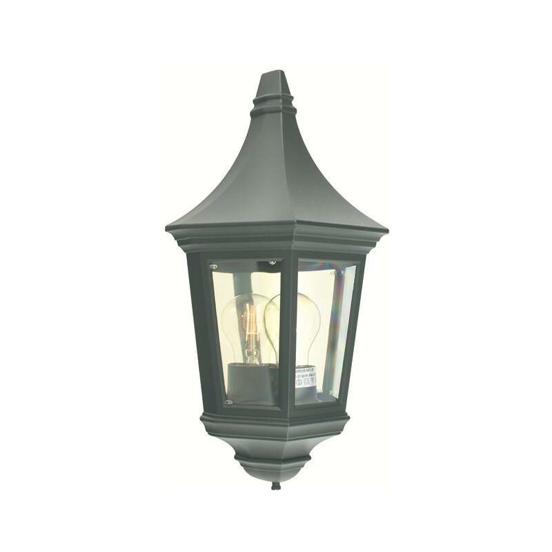 Elstead Lighting - Elstead - 1 Light Outdoor Wall Half Lantern Light Black IP54, E27