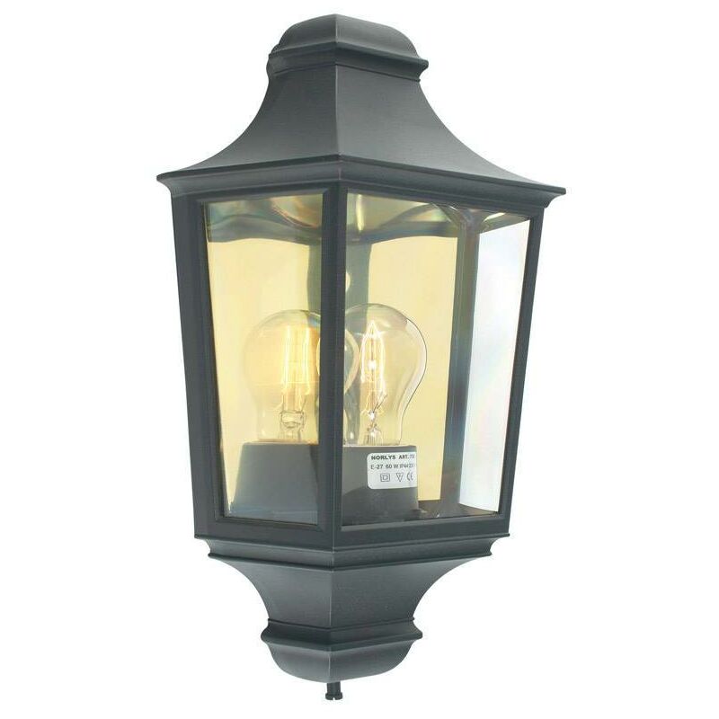 Elstead - 1 Light Outdoor Wall Half Lantern Light Black IP65, E27