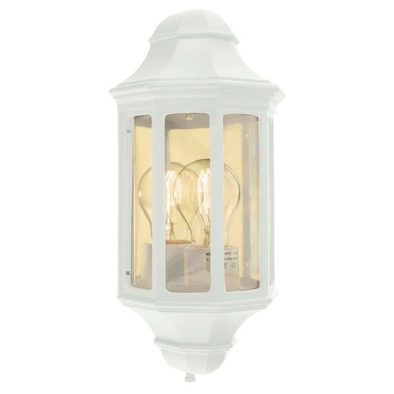 Elstead - 1 Light Outdoor Wall Half Lantern Light White IP44, E27