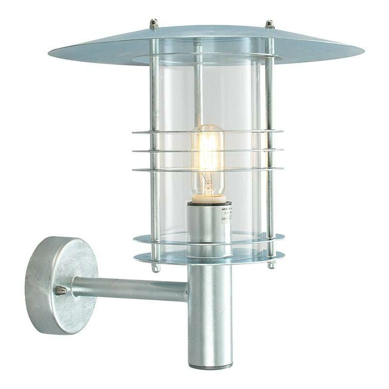 Elstead Lighting - Elstead - 1 Light Outdoor Wall Lantern Light Galvanised IP54, E27