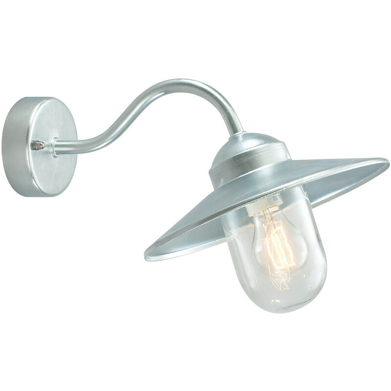 

Elstead - 1 Linterna de pared tipo domo de pescador para exteriores con luz galvanizada IP55, E27