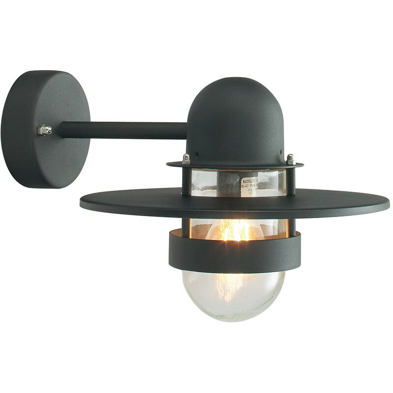 

Elstead - 1 linterna de pared tipo domo de pescador para exteriores, luz negra IP55, E27