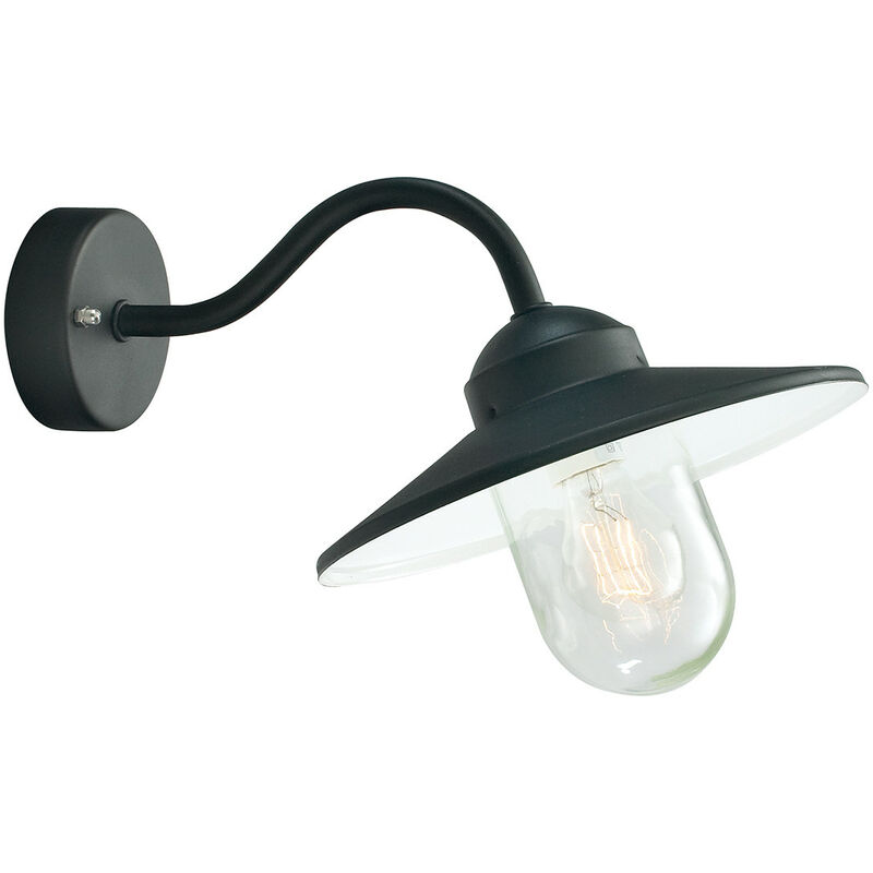 

Elstead - 1 linterna de pared tipo domo de pescador para exteriores, luz negra IP55, E27