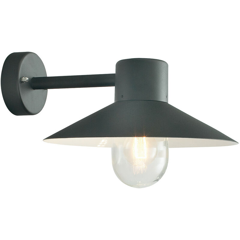 

Elstead - 1 linterna de pared tipo domo de pescador para exteriores, luz negra IP55, E27
