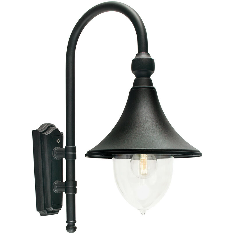 

Elstead - 1 linterna de pared tipo domo para exteriores claro negro IP54, E27