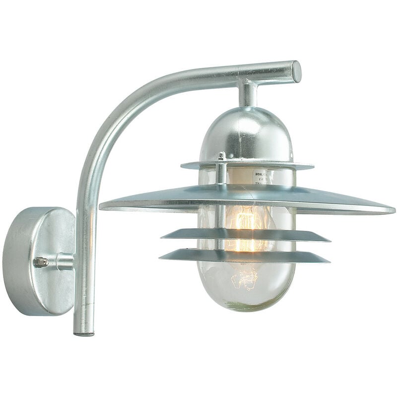 

Elstead - 1 Linterna de pared tipo domo para exteriores con luz galvanizada IP55, E27