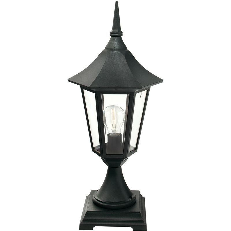 

1 Linterna de pedestal de exterior ligera negra IP54, E27 - Elstead