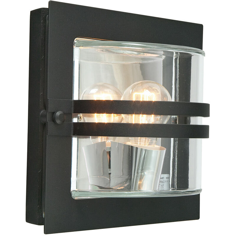 

Elstead - 1 luz de pared de empotrar para exterior Negro IP65, E27