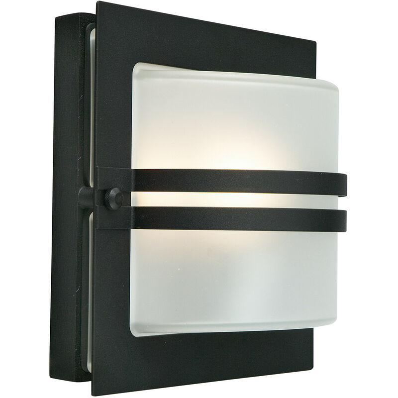 

Elstead - 1 luz de pared esmerilada para exterior negro IP65, E27