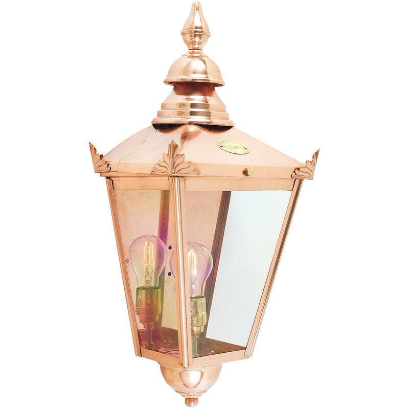 

Elstead - 1 luz de pared exterior media linterna cobre claro IP44, E27