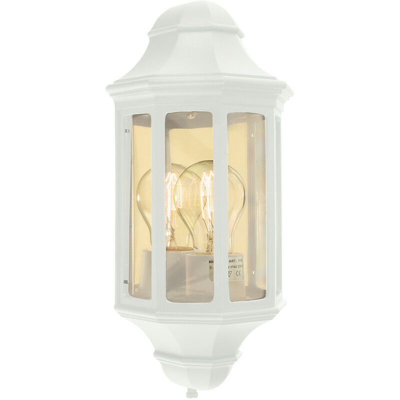 

Elstead - 1 luz exterior de pared media farol luz blanca IP44, E27