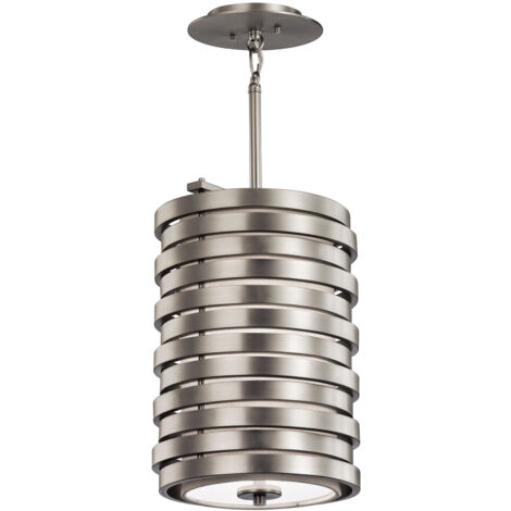 Elstead - 1 runder Anhänger mit leichter Decke, gebürstetem Nickel, E27