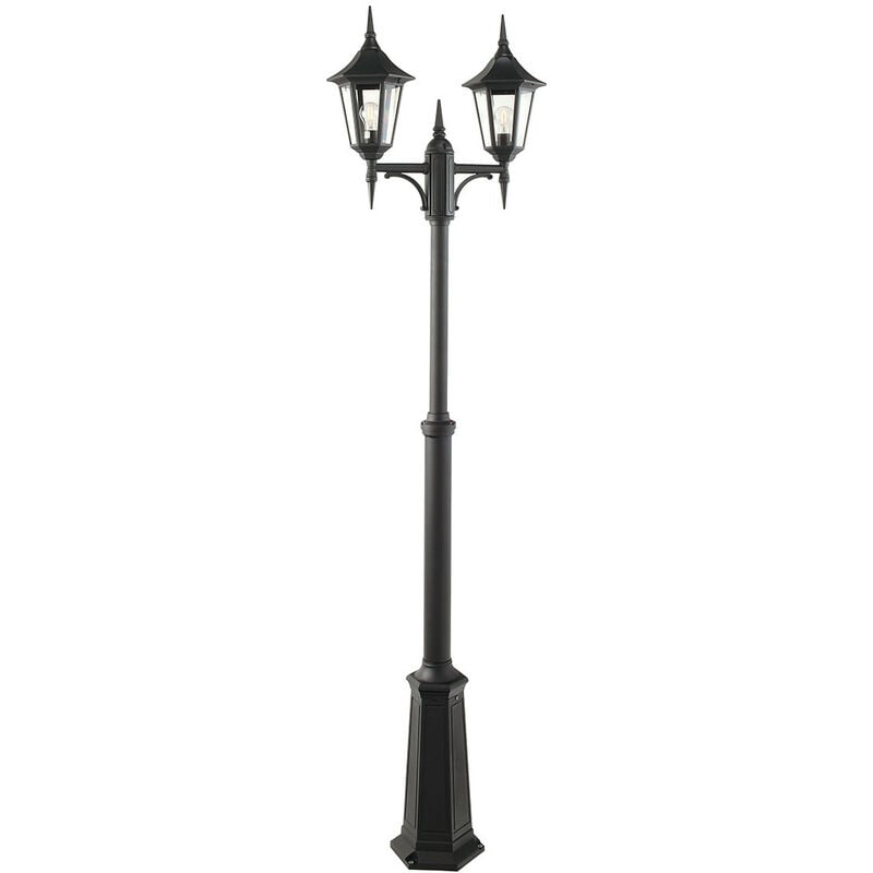 Elstead Lighting - Elstead - 2 Light Twin Outdoor Post Lantern Black IP54, E27