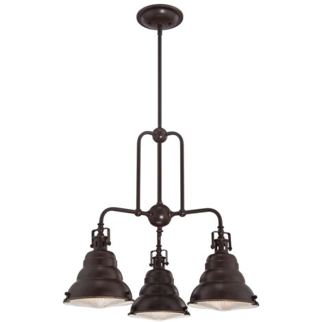 Elstead - 3 Light Pendant Bar Kronleuchter Light Palladian Bronze, E27