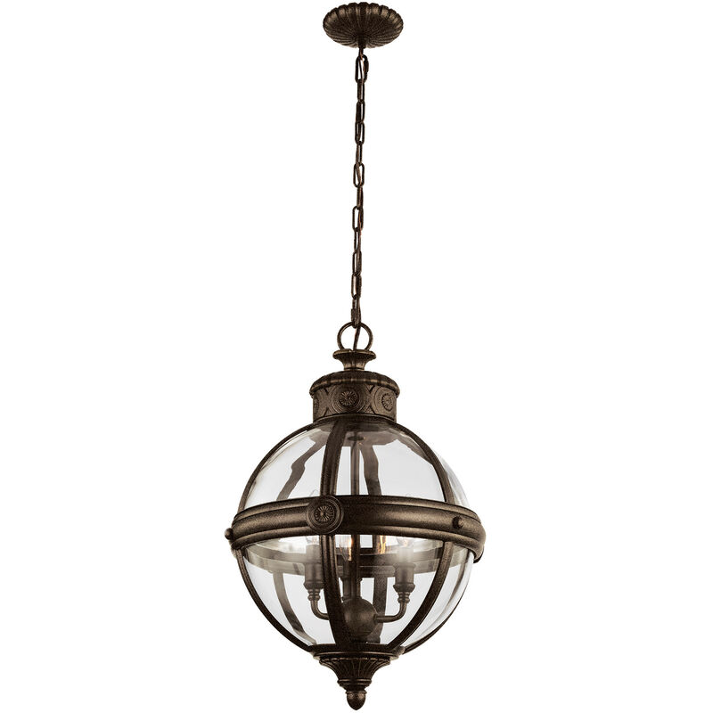 Adams - Lampadario a 3 luci con lampadario a sospensione in bronzo britannico, E14 - Elstead