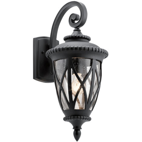 Elstead Admirals Cove Lanterna da parete per esterni a 1 luce, nero strutturato, IP44, E27