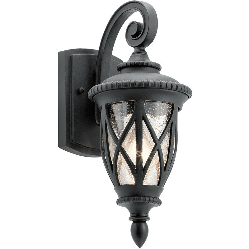 Admirals Cove Outdoor 1 Light Wall Lantern, Textured Black, IP44, E27 - Elstead