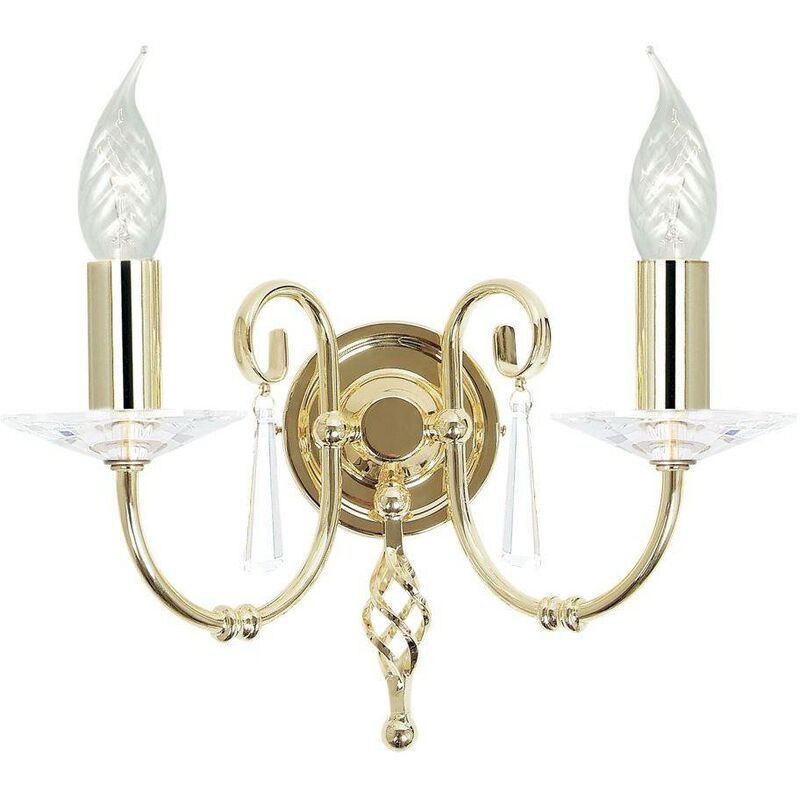 Elstead Lighting - Elstead Aegean - 2 Light Indoor Candle Wall Light Polished Brass, E14