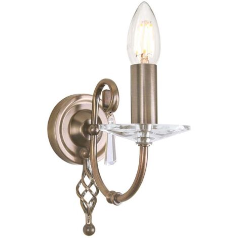 Elstead Aegean - Applique da parete per interni a 1 luce in ottone invecchiato, E14