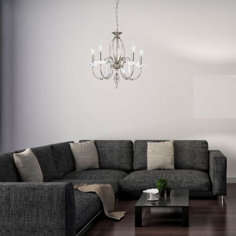 Elstead Aegean - Lustre à 5 ampoules au fini nickel poli, E14