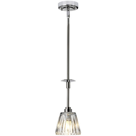 Elstead Agatha - 1 Licht Deckenpendelleuchte Chrom poliert IP44, G9