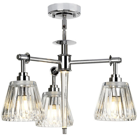 Elstead Agatha - 3 Licht Multi Arm Deckenpendelleuchte Chrom poliert IP44, G9