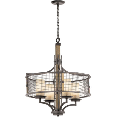 Elstead Ahrendale - Lampadario Multi Braccio 4 Luce Rete Finitura Ferro, E27