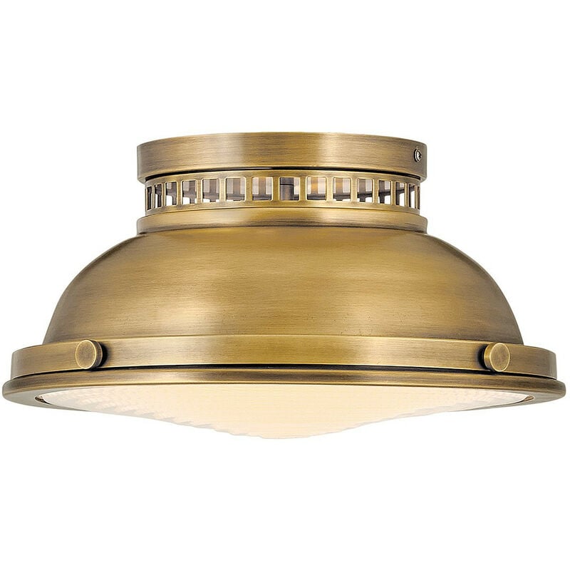Amelia 2 Light Bowl Semi Flush Ceiling Light, Heritage Brass - Elstead