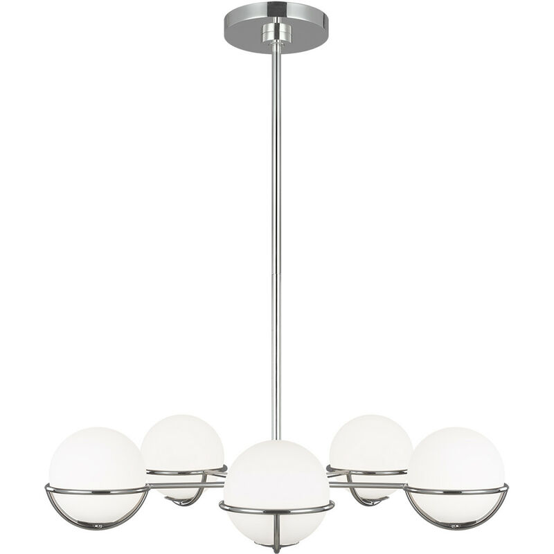 Elstead - Apollo 5 Light Globe Pendant, Polished Nickel, G9