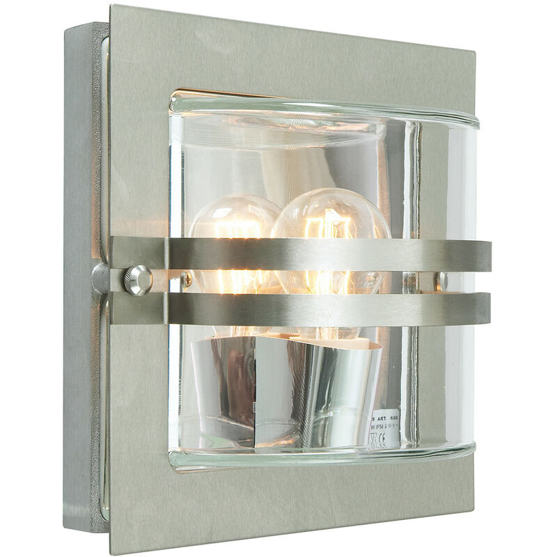 Elstead - Applique murale extérieure à 1 ampoule en acier inoxydable IP65, E27